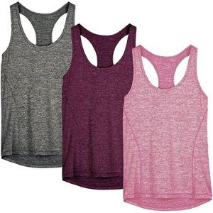 Breathable workout racer back tank tops